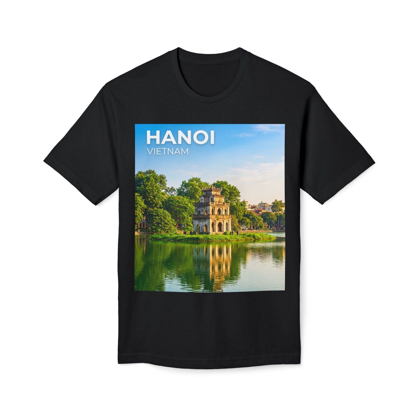 Hanoi Vietnam Travel T-Shirt – Hoan Kiem Lake Temple Photo Tee