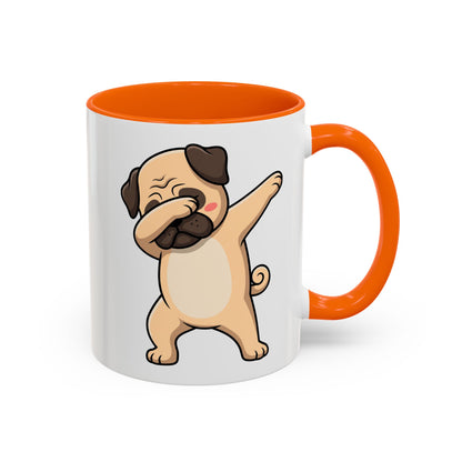 Dabbing Pug Coffee Mug — Cute Dog Accent Mug (11/15 oz)