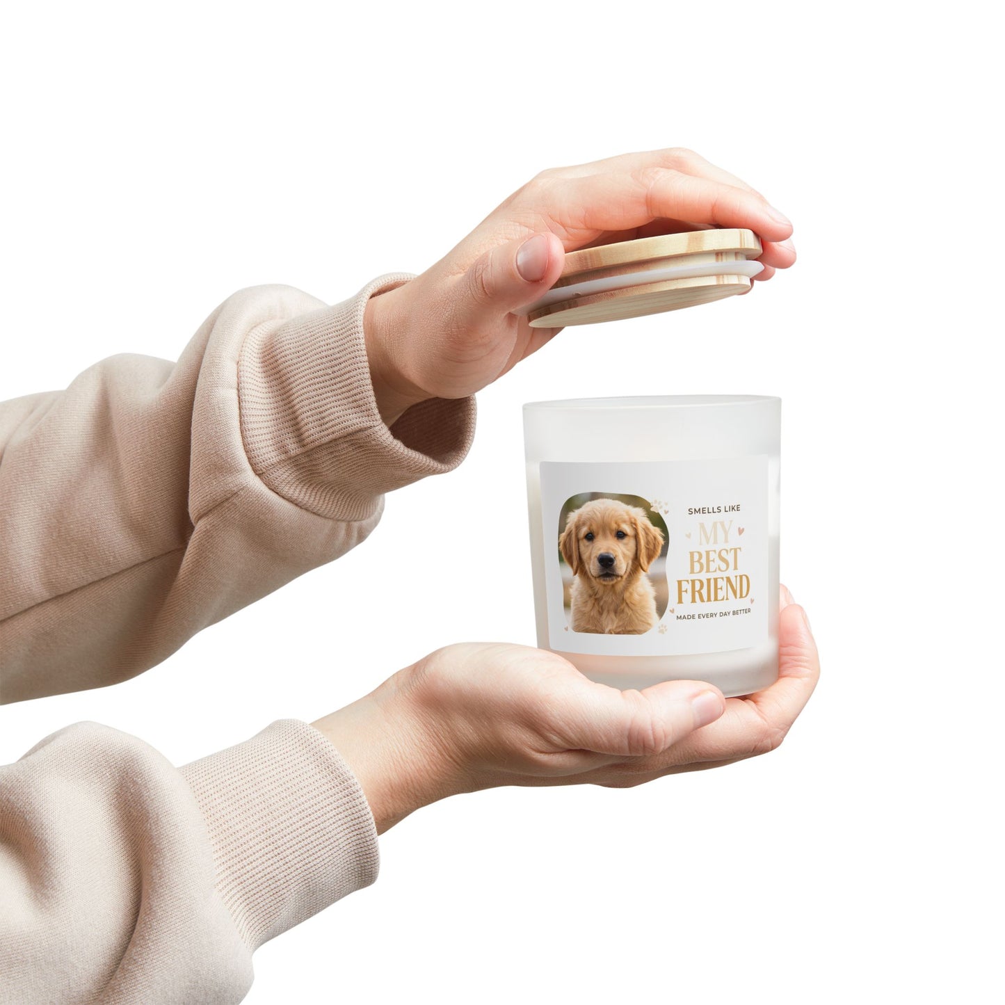 Pet Lover Frosted Glass Candle — “My Best Friend” Scented 11oz