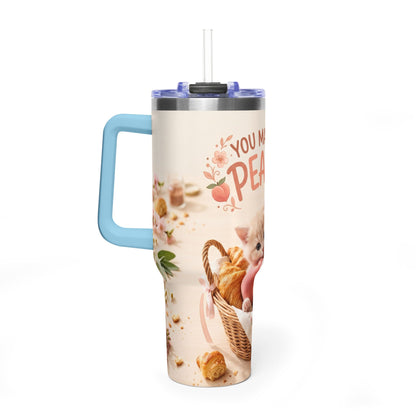 You Make Life Peachy Cat 40oz Travel Tumbler