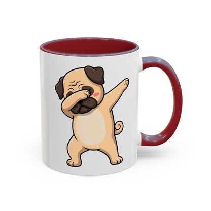 Dabbing Pug Coffee Mug — Cute Dog Accent Mug (11/15 oz)