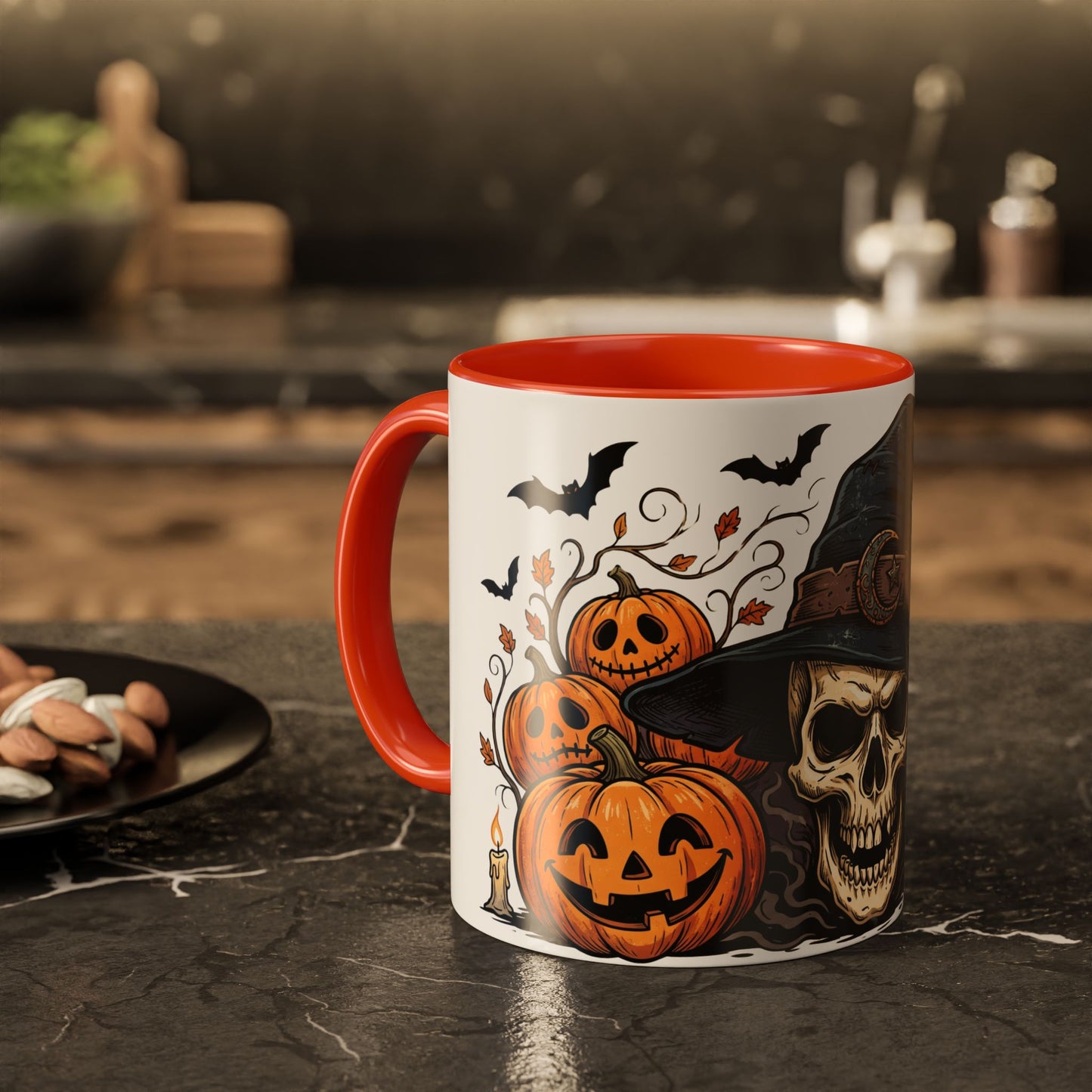 Halloween Skull & Jack-o'-Lantern Mug (11oz/15oz)