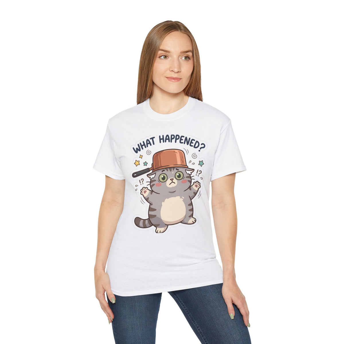 What Happened? Cute Kitten Graphic Tee
