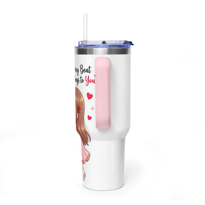 Cute Anime Boy Love Hearts 40oz Travel Tumbler