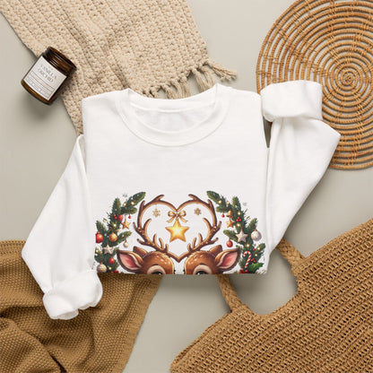 Reindeer In Love Sweatshirt – Cute Christmas Couple Deer Holiday Crewneck