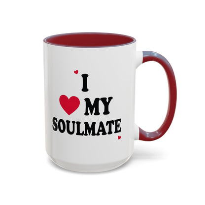I Love My Soulmate Accent Coffee Mug