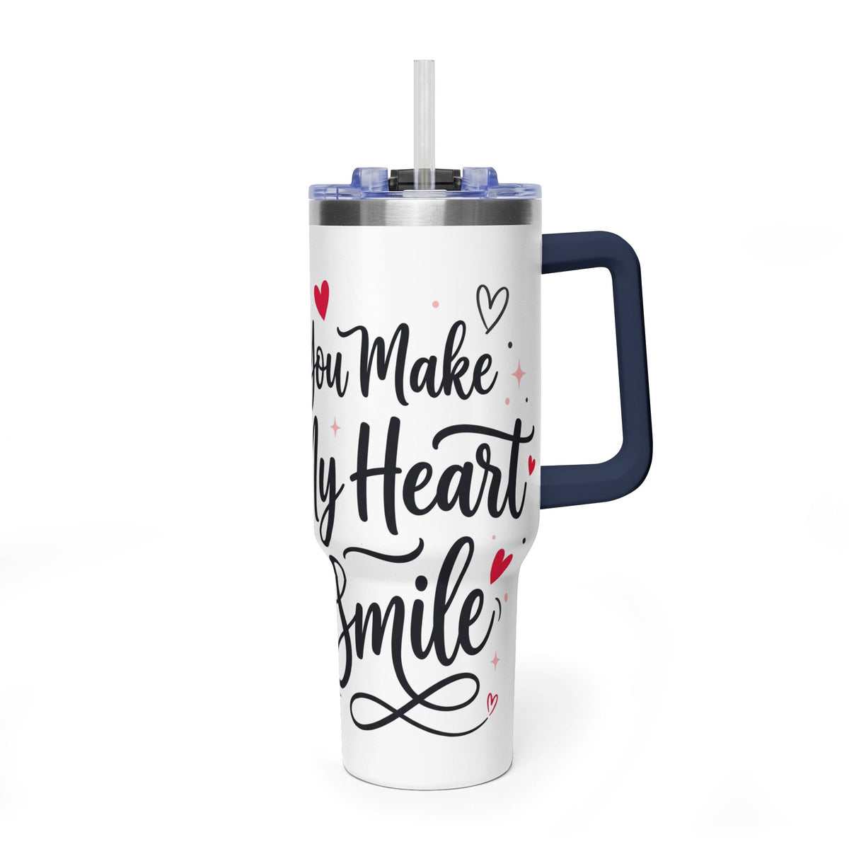 40oz Love-Themed Thermal Tumbler with Handle