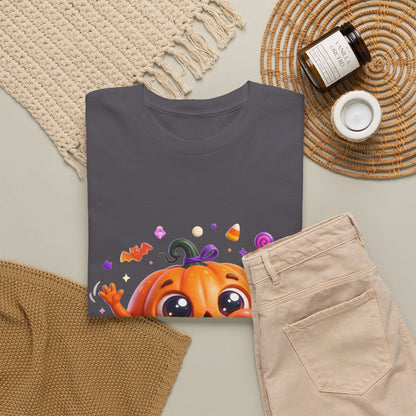 Halloween Pumpkin T‑Shirt — Happy Jack-O'-Lantern Candy Graphic Tee