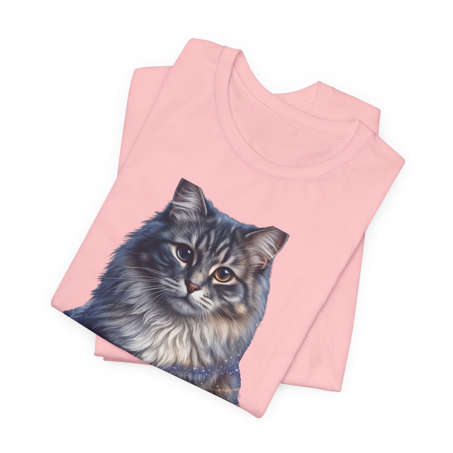 Fluffy Tabby Cat T‑Shirt — Realistic Maine Coon Portrait Tee
