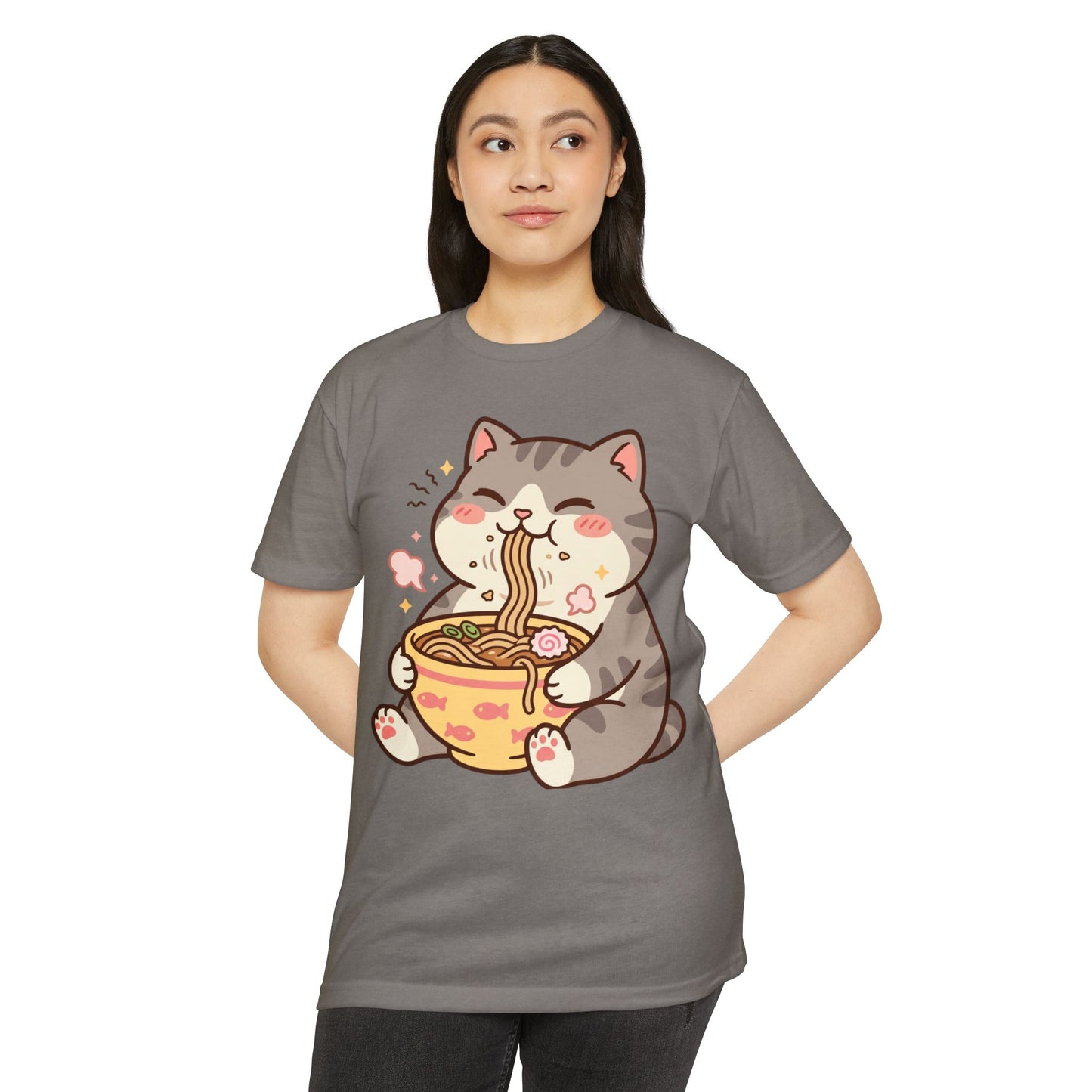 Cute Cat Eating Ramen T-Shirt