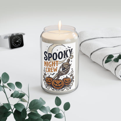 Spooky Night Crew Soy Candle — Halloween Pumpkin & Skeleton Jar (13.75 oz)