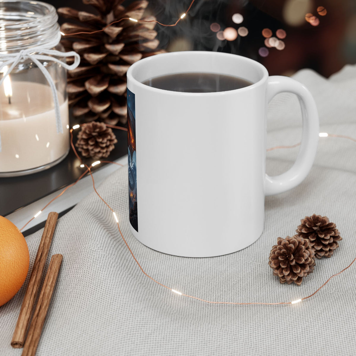 Fire Dragon Ceramic Mug — Fantasy Dragon Coffee Cup (11oz & 15oz)