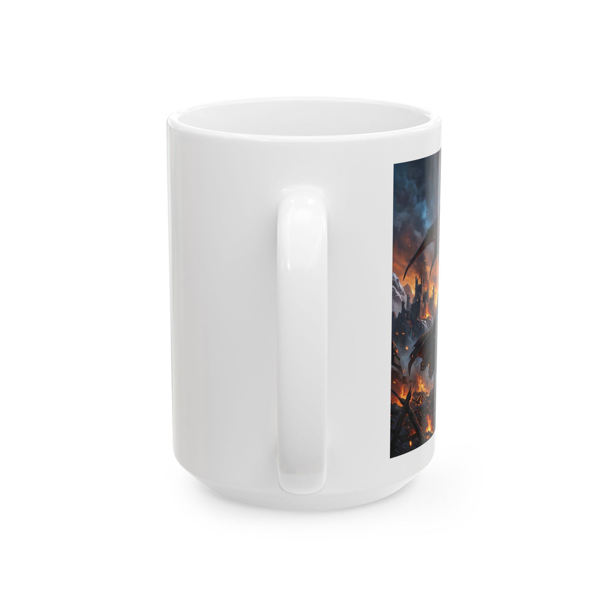 Fire Dragon Ceramic Mug — Fantasy Dragon Coffee Cup (11oz & 15oz)