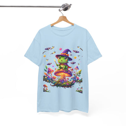 Cute Witch Frog T‑Shirt — Magical Mushroom Halloween Tee