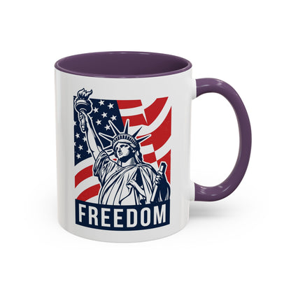Freedom Statue Accent Coffee Mug — Patriotic Liberty 11/15oz