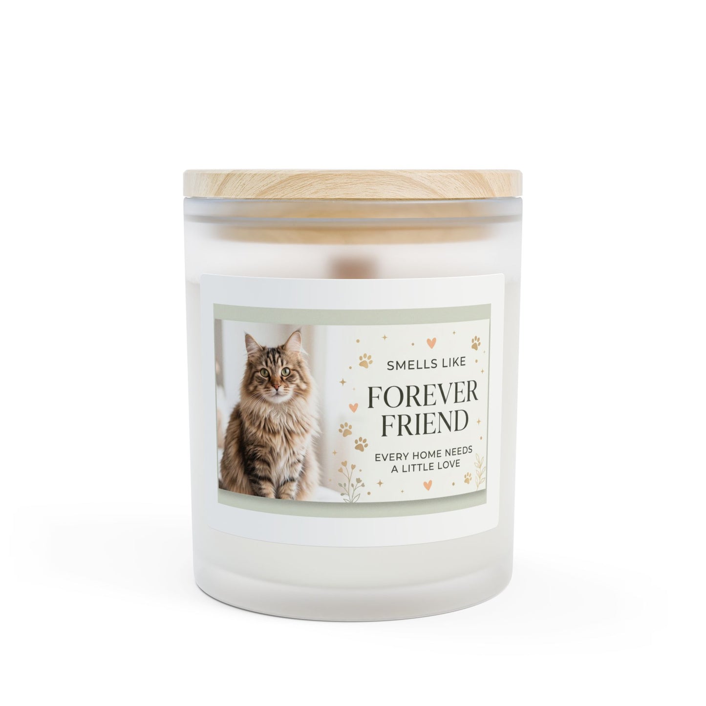 Forever Friend Cat Candle — Frosted 11oz Scented Glass