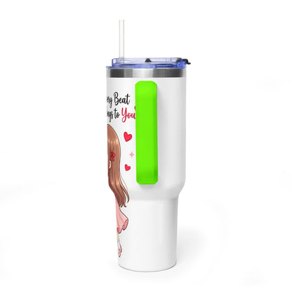 Cute Anime Boy Love Hearts 40oz Travel Tumbler
