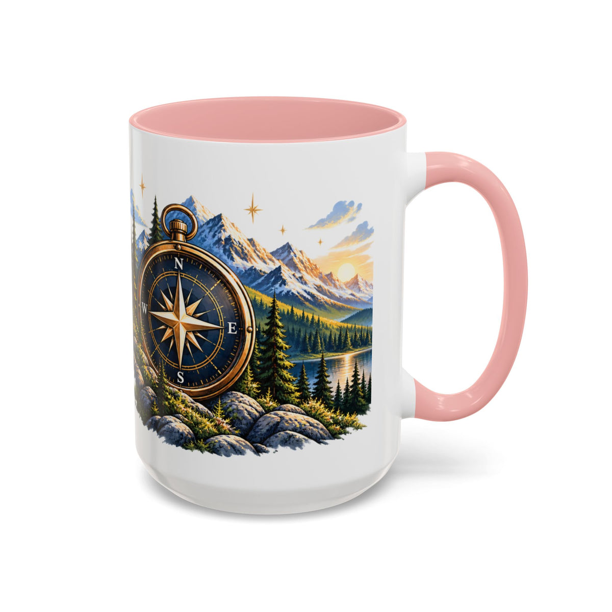 Adventure Compass Mountain Coffee Mug