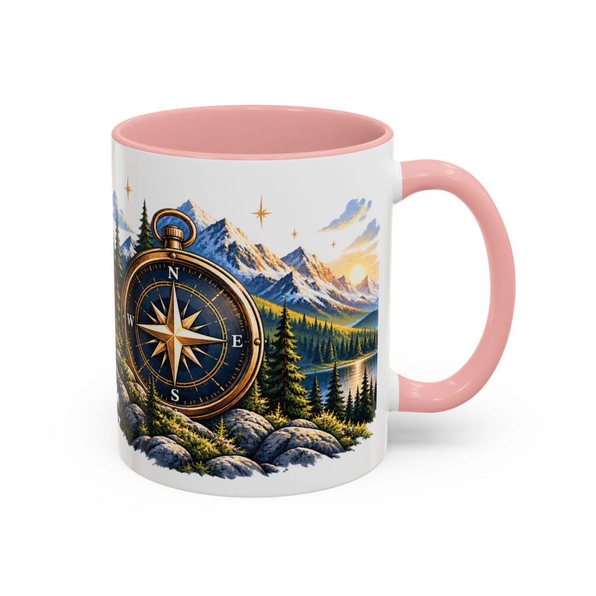 Adventure Compass Mountain Coffee Mug