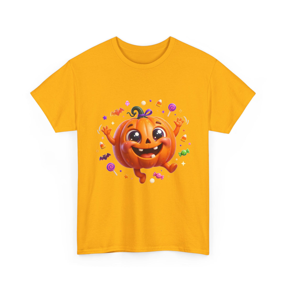 Halloween Pumpkin T‑Shirt — Happy Jack-O'-Lantern Candy Graphic Tee
