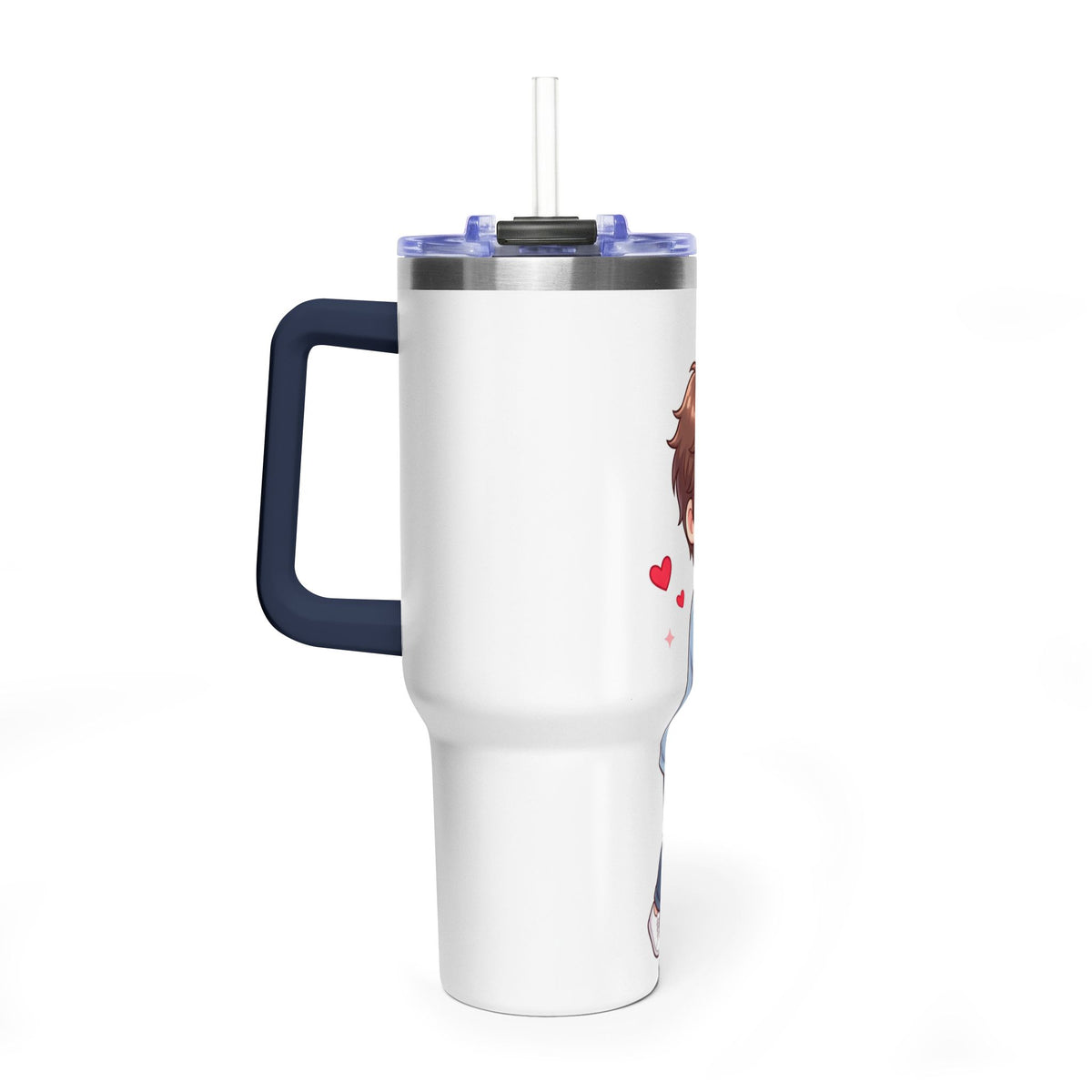 Cute Anime Boy Love Hearts 40oz Travel Tumbler