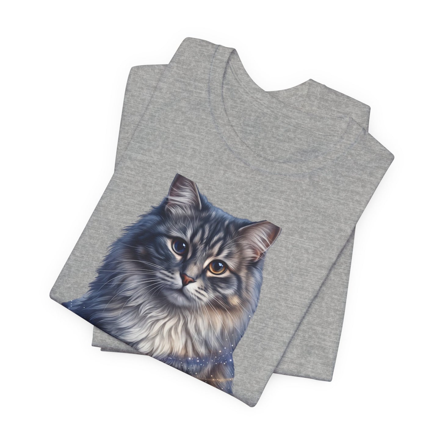Fluffy Tabby Cat T‑Shirt — Realistic Maine Coon Portrait Tee