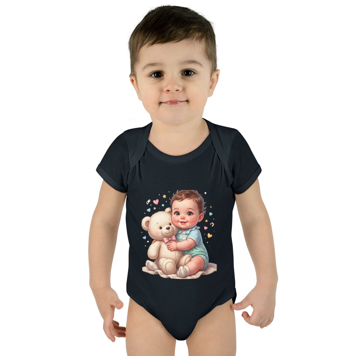 Cute Baby & Teddy Bodysuit – Infant Rib One-Piece