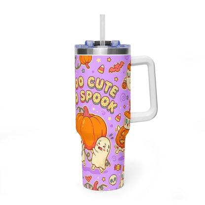 Too Cute to Spook Halloween Pumpkin Ghost 40oz Tumbler