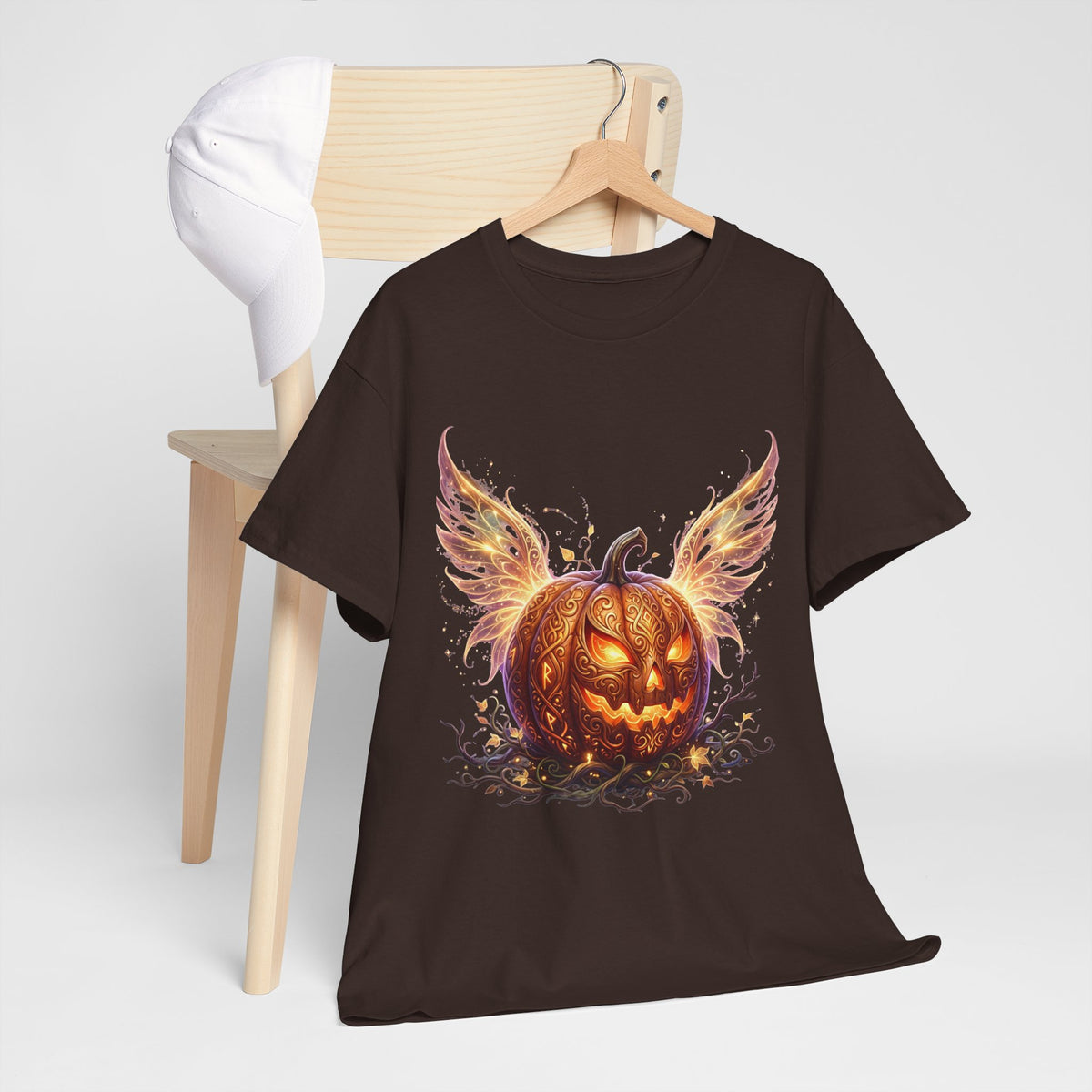 Halloween Pumpkin Tee — Winged Jack-O'-Lantern Graphic Shirt