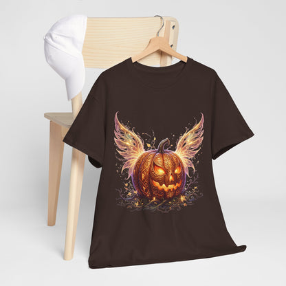 Halloween Pumpkin Tee — Winged Jack-O'-Lantern Graphic Shirt