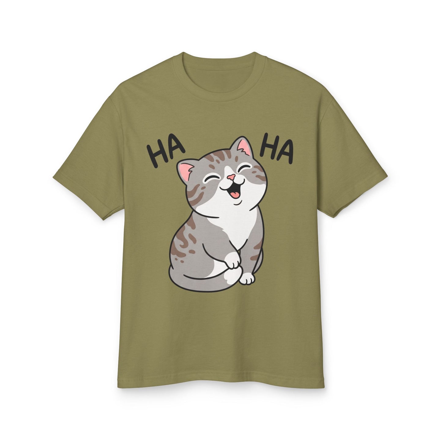Laughing Cat T‑Shirt – Cute ‘HA HA’ Kitten Graphic Tee