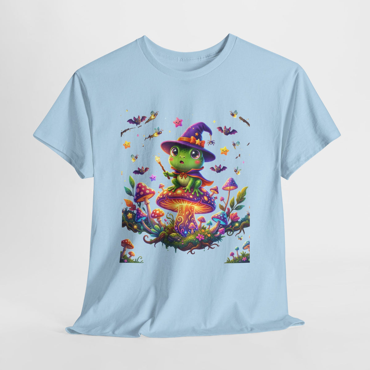 Cute Witch Frog T‑Shirt — Magical Mushroom Halloween Tee