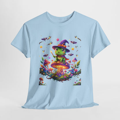 Cute Witch Frog T‑Shirt — Magical Mushroom Halloween Tee