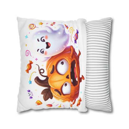 Halloween Pumpkin & Ghost Throw Pillowcase — Cute Spooky Decorative Pillow