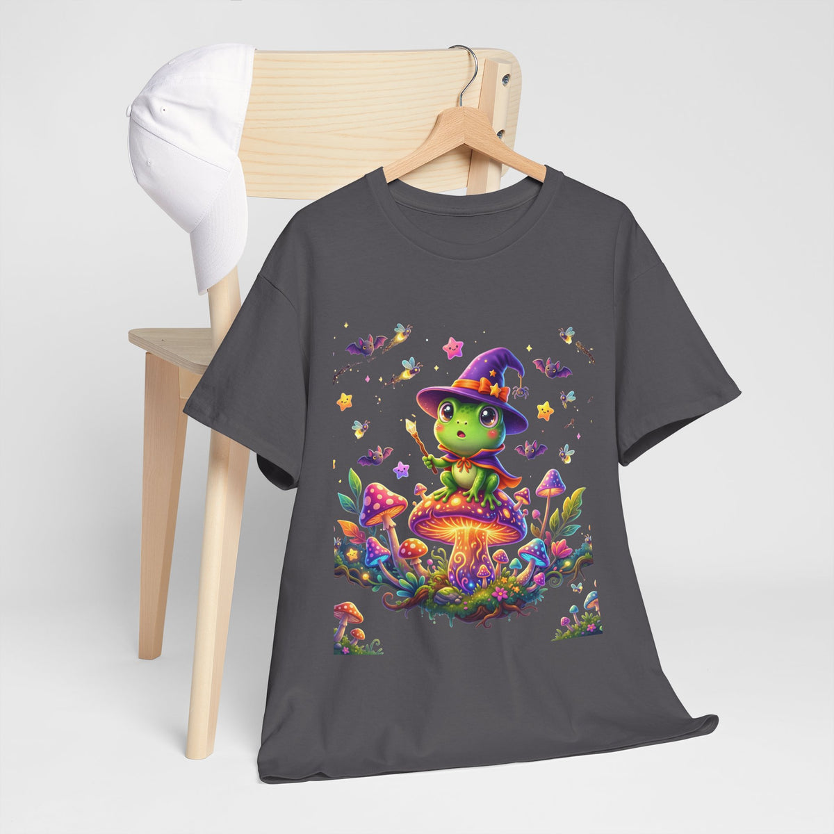 Cute Witch Frog T‑Shirt — Magical Mushroom Halloween Tee