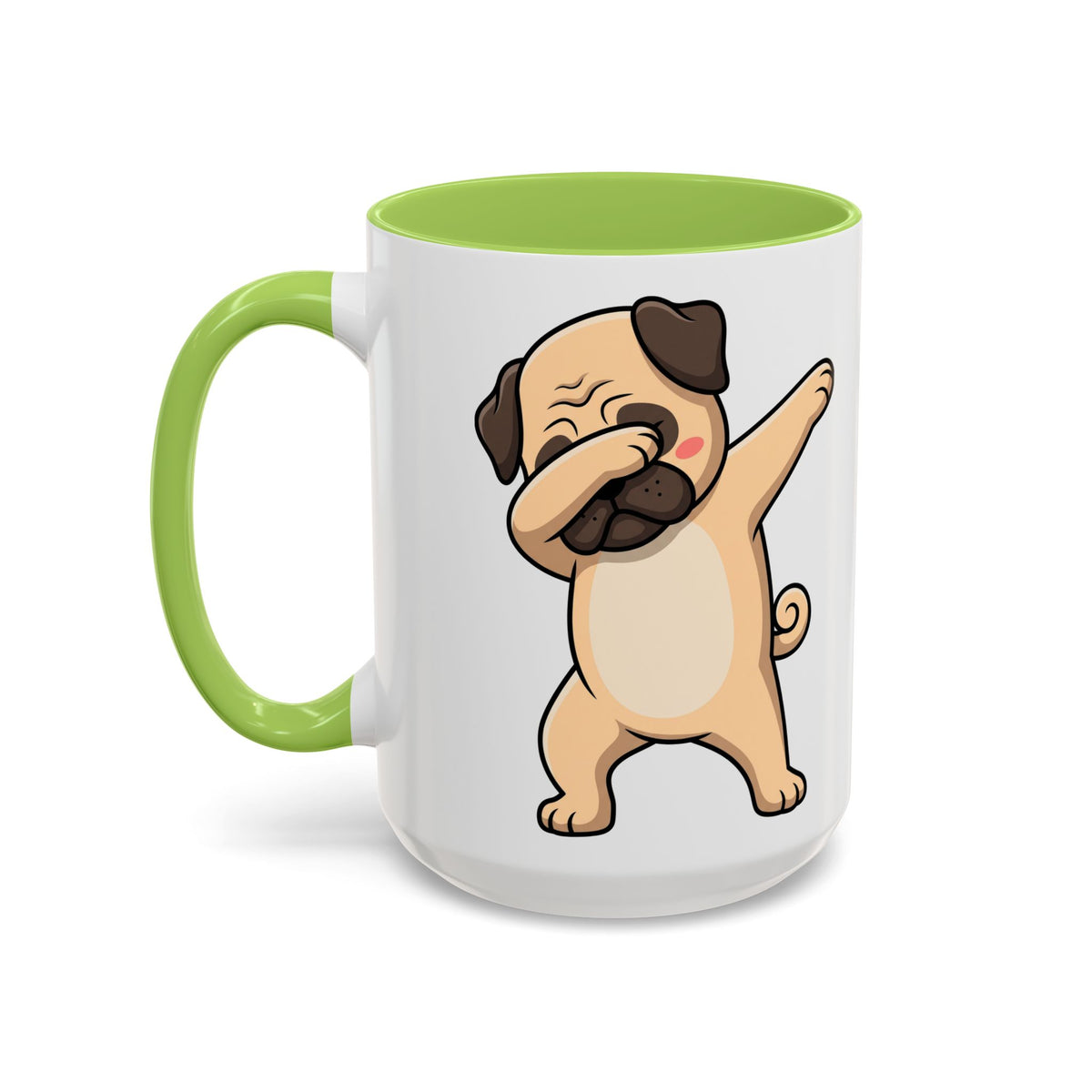 Dabbing Pug Coffee Mug — Cute Dog Accent Mug (11/15 oz)