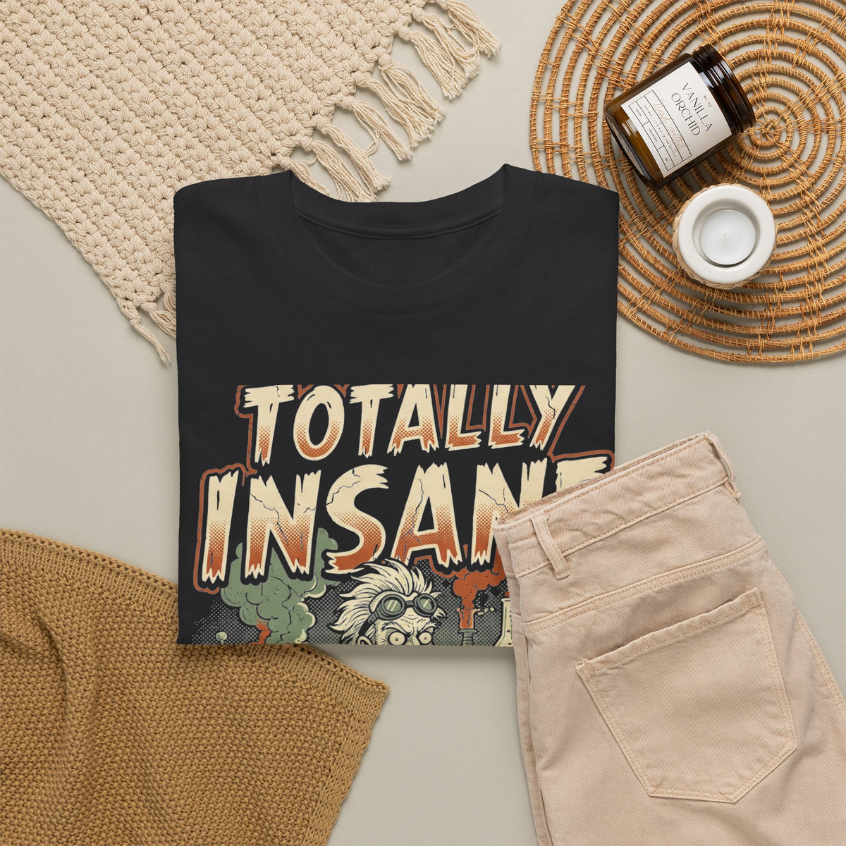 Totally Insane Graphic Tee — Retro Mad Scientist Horror Shirt