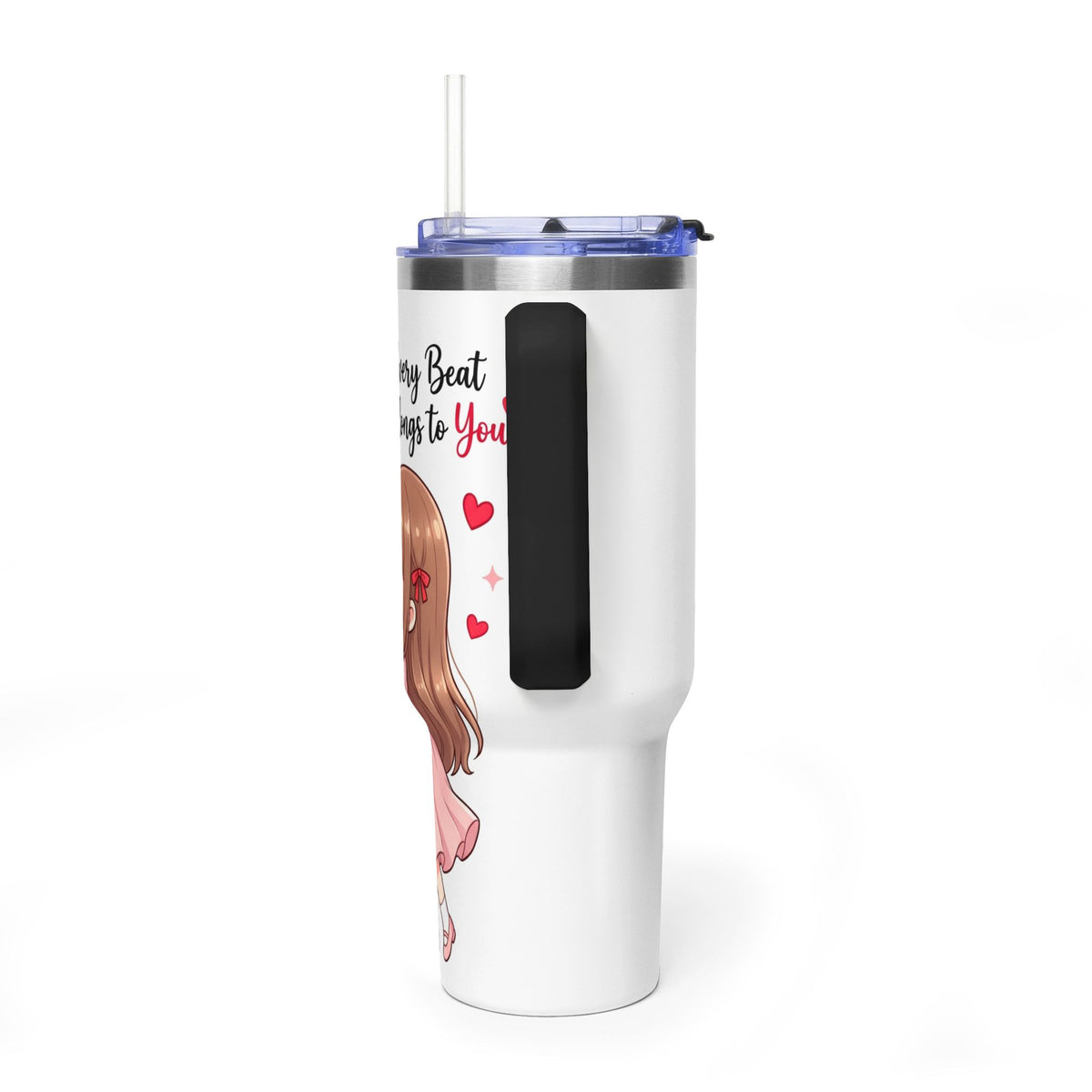 Cute Anime Boy Love Hearts 40oz Travel Tumbler