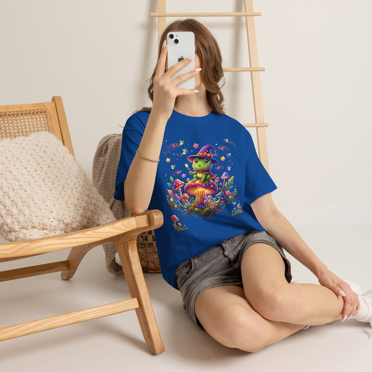 Cute Witch Frog T‑Shirt — Magical Mushroom Halloween Tee