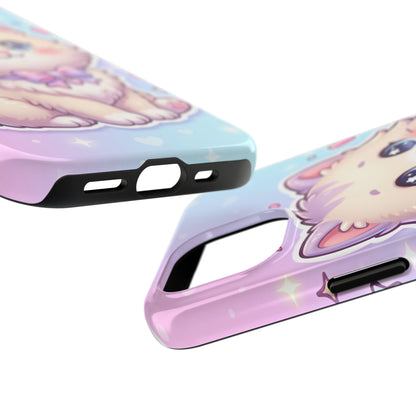 Cute Pastel Kawaii Kitten Tough Phone Case — Cute Cat with Bow Protective Cover