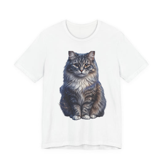 Fluffy Tabby Cat T‑Shirt — Realistic Maine Coon Portrait Tee