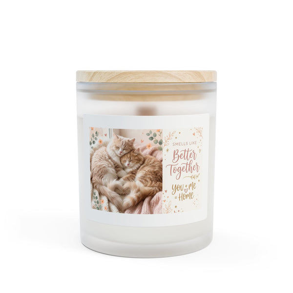Cozy Cat 'Better Together' Frosted Glass Candle — 11oz