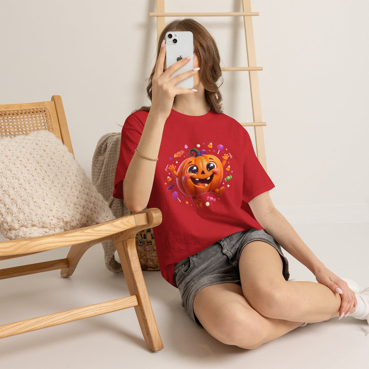 Halloween Pumpkin T‑Shirt — Happy Jack-O'-Lantern Candy Graphic Tee
