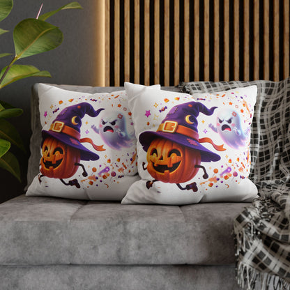 Halloween Pumpkin & Ghost Pillowcase — Cute Spooky Decorative Throw Pillow