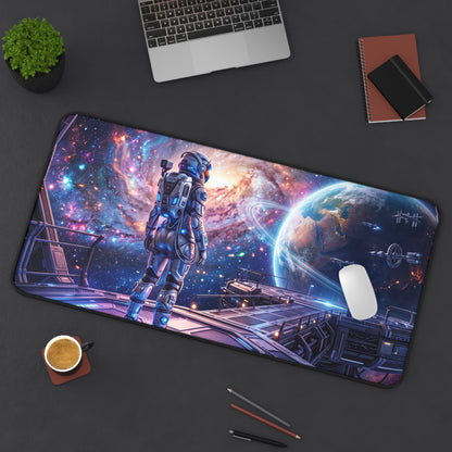 Space Explorer Desk Mat — Astronaut Galaxy Mouse Pad