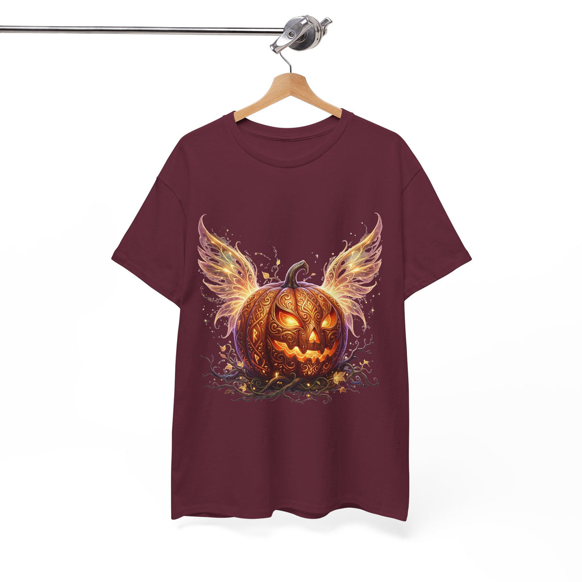Halloween Pumpkin Tee — Winged Jack-O'-Lantern Graphic Shirt