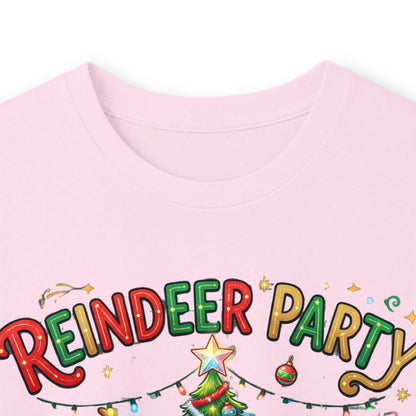 Reindeer Party Long Sleeve Tee — "All the Deer Friends Are Here" Christmas Shirt