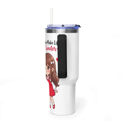 Cute Blushing Boy 40oz Vacuum Thermal Tumbler