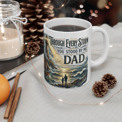 Vintage Lighthouse Sailboat Ceramic Mug