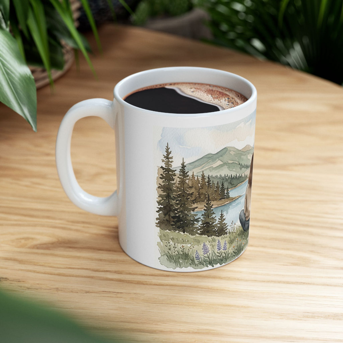 Cozy Mountain Lake - Gifts For Dog Lovers - Woman And Dog Forever By Your Side (Custom Mug) - Personalized Mug